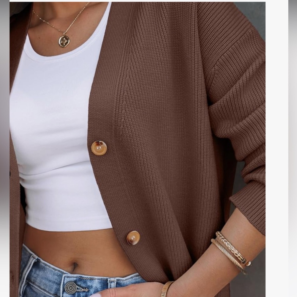 Lillusory Brown Women's Cardigan Oversized Sweater Excellent Condition Sz Small